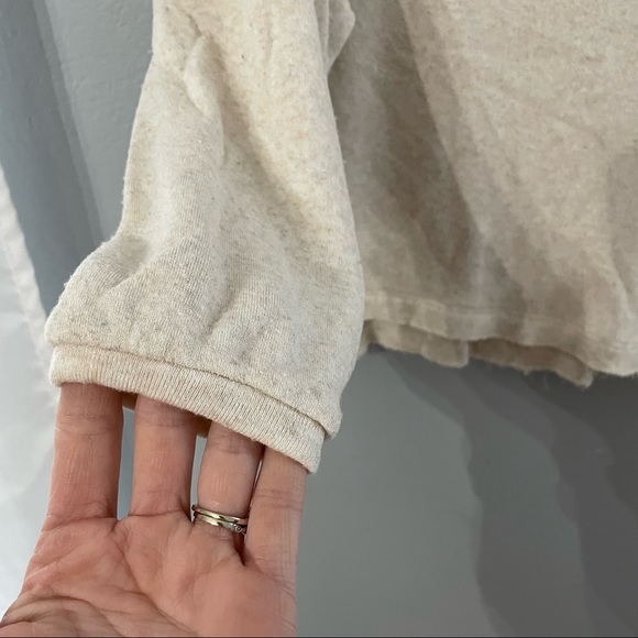 Free People Oatmeal wide neck Terry split side sweater - Picture 2 of 8